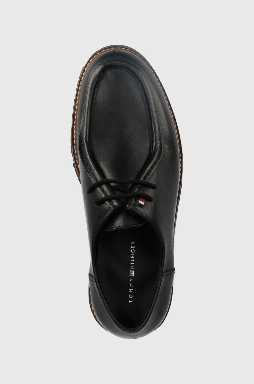 Кожаные туфли Tommy Hilfiger Fashion Wallabee Shoe мужские цвет чёрный ...
