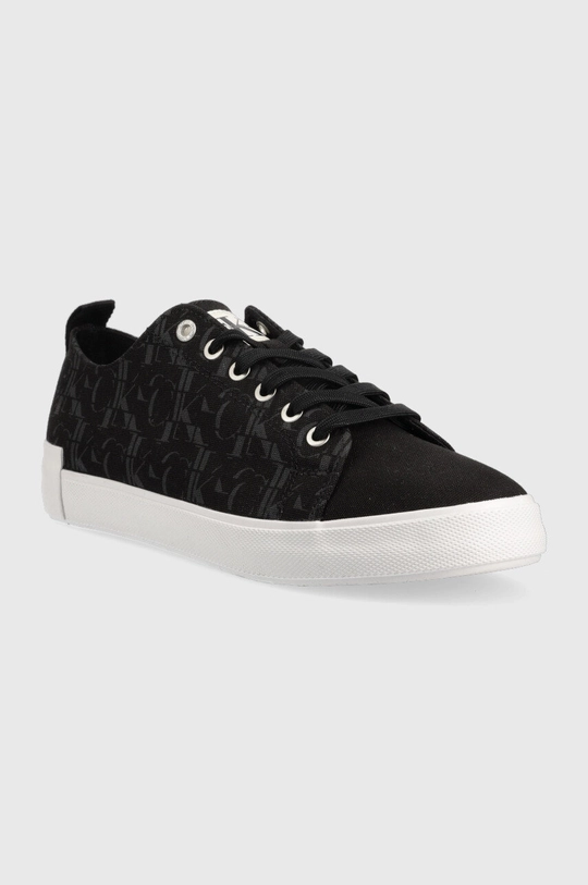 Πάνινα παπούτσια Calvin Klein Jeans New Vulcanized Laceup μαύρο