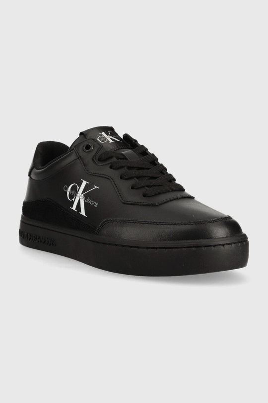 Δερμάτινα αθλητικά παπούτσια Calvin Klein Jeans Classic Cupsole Laceup μαύρο