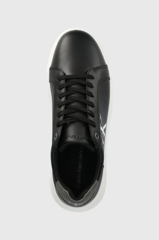 μαύρο Δερμάτινα αθλητικά παπούτσια Calvin Klein Jeans Chunky Cupsole Laceup Low