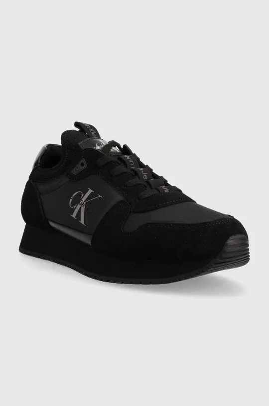 Calvin Klein Jeans sportcipő Runner Sock Laceup fekete