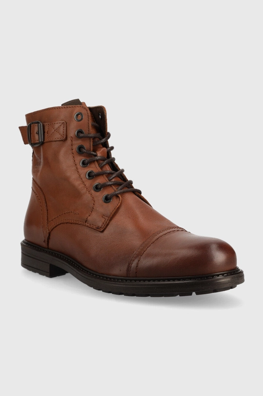 Jack & Jones buty skórzane Shelby brązowy