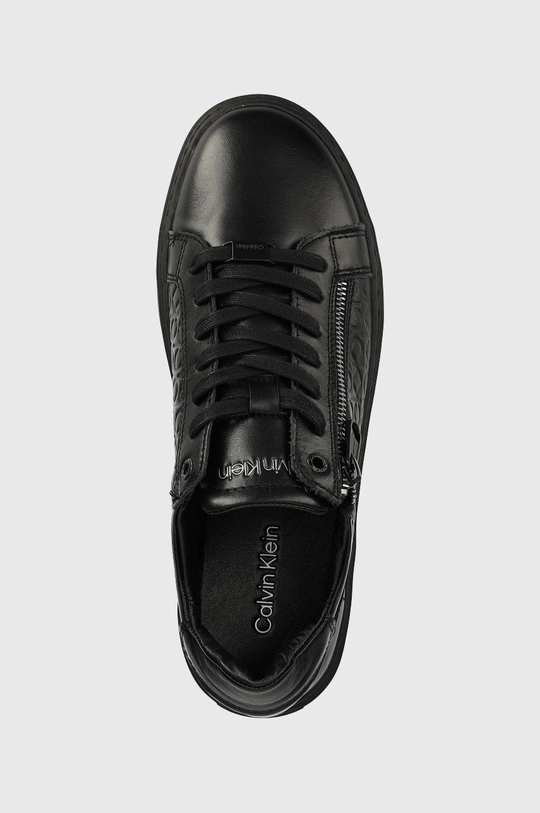 čierna Kožené tenisky Calvin Klein Low Top Lace Up