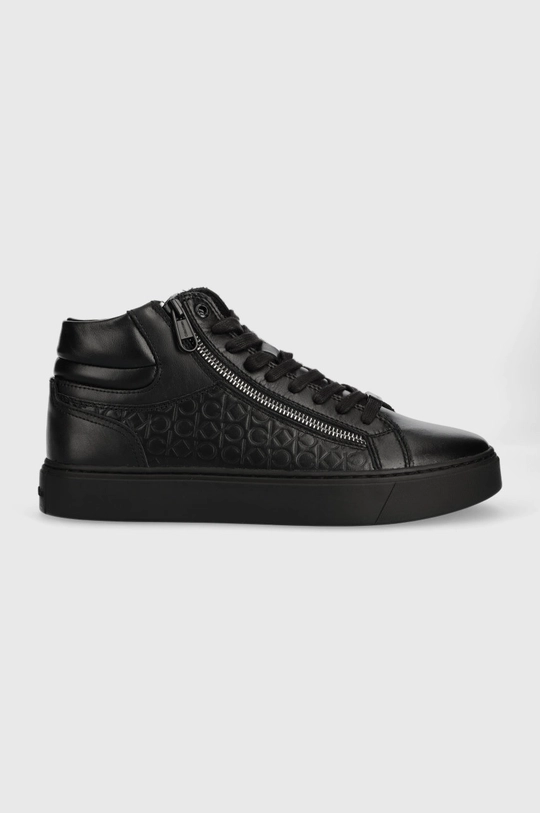 fekete Calvin Klein bőr sportcipő High Top Lace Up Férfi