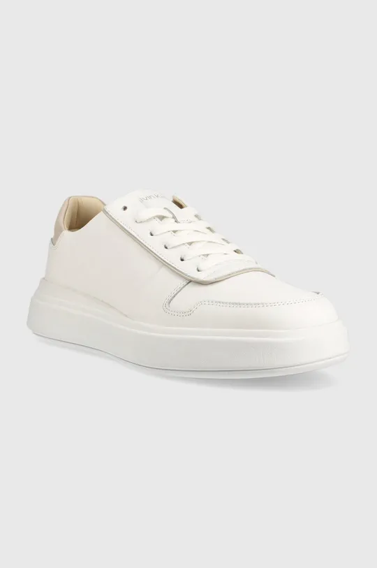 Δερμάτινα αθλητικά παπούτσια Calvin Klein Low Top Lace Up λευκό
