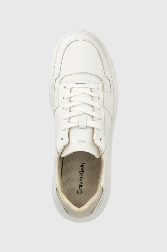 λευκό Δερμάτινα αθλητικά παπούτσια Calvin Klein Low Top Lace Up