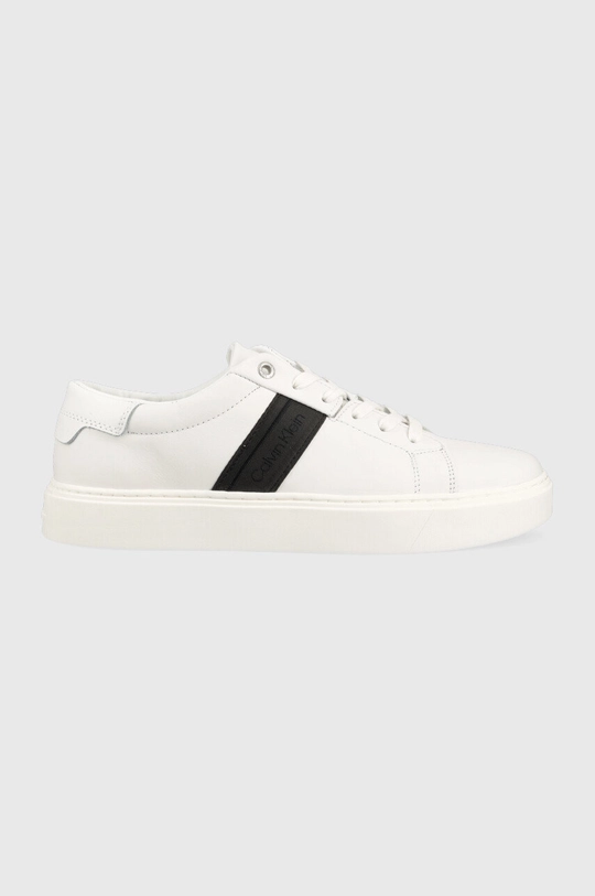 biały Calvin Klein sneakersy skórzane Low Top Lace Up Męski