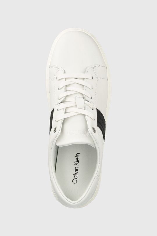 alb Calvin Klein sneakers din piele Low Top Lace Up