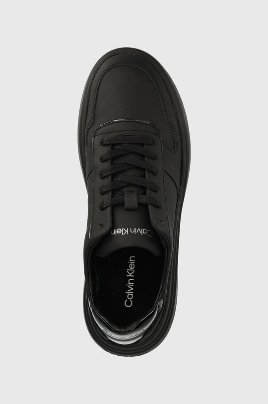 negru Calvin Klein sneakers din piele Low Top Lace Up