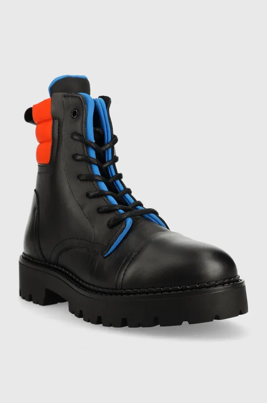 Členkové topánky Tommy Jeans Padded Lace Up Heritage Boot čierna