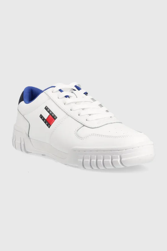 Δερμάτινα αθλητικά παπούτσια Tommy Jeans Retro Leather Cupsole Tjm Ess λευκό