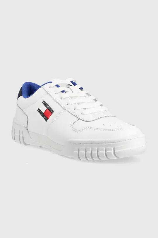 Kožne tenisice Tommy Jeans Retro Leather Cupsole Tjm Ess bijela