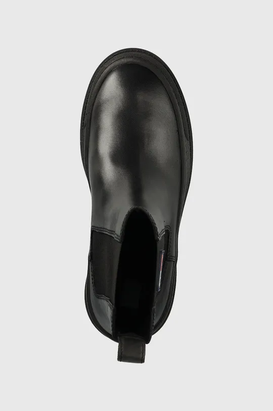 μαύρο Δερμάτινες μπότες τσέλσι Tommy Jeans Foxing Detail Chelsea Boot