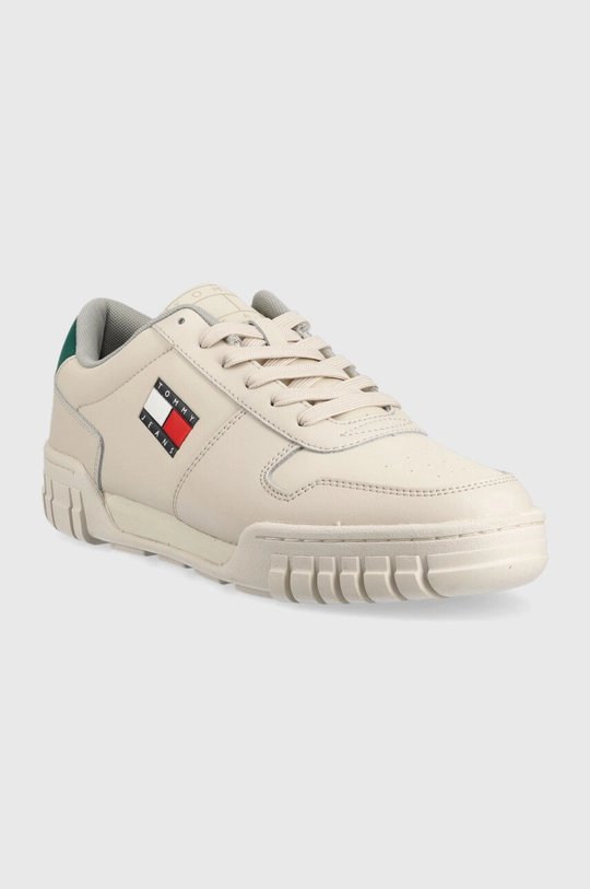 Tommy Jeans sneakersy Retro Leather Cupsole Tjm Ess beżowy