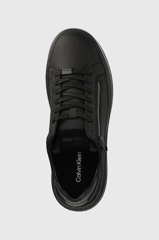 μαύρο Δερμάτινα αθλητικά παπούτσια Calvin Klein Low Top Lace Up Zip