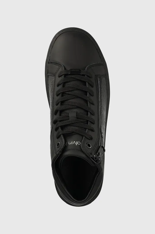 чорний Шкіряні кросівки Calvin Klein High Top Lace Up W/zip Mono