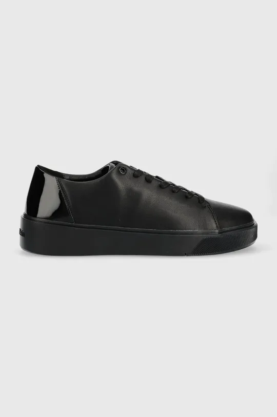 μαύρο Δερμάτινα αθλητικά παπούτσια Calvin Klein Low Top Lace Up Lth/br Ανδρικά