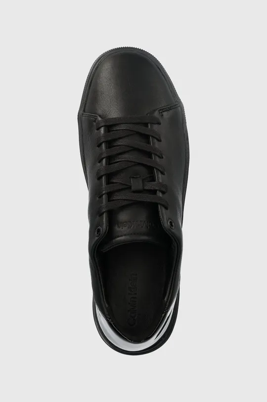 μαύρο Δερμάτινα αθλητικά παπούτσια Calvin Klein Low Top Lace Up Lth/br