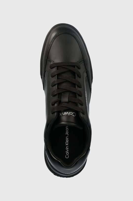 negru Calvin Klein sneakers din piele Low Top Lace Up Lth