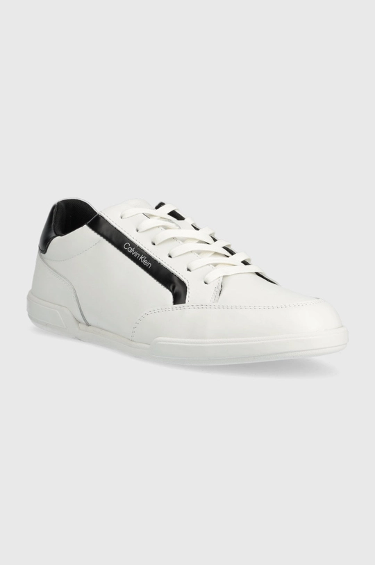 Kožené tenisky Calvin Klein Low Top Lace Up Lth biela