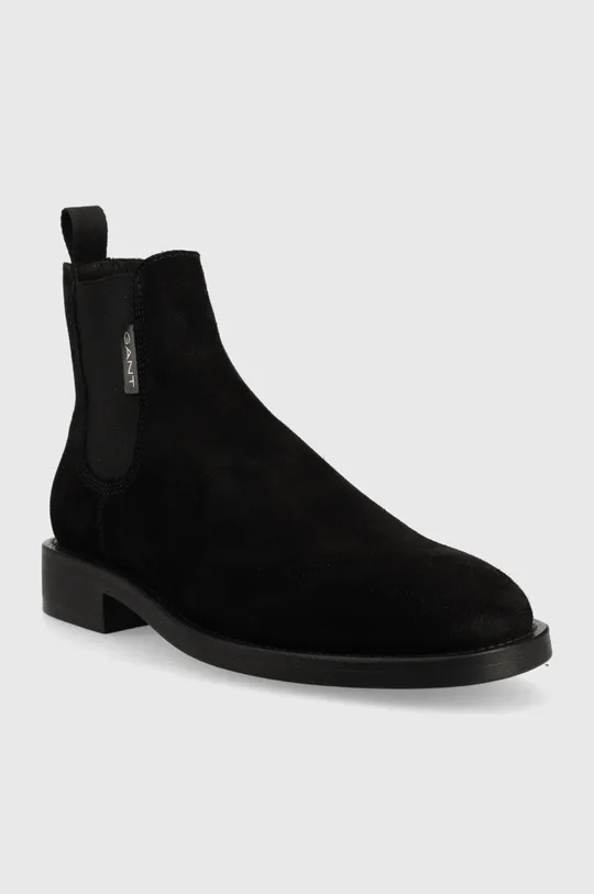 Semišové topánky chelsea Gant Brockwill čierna