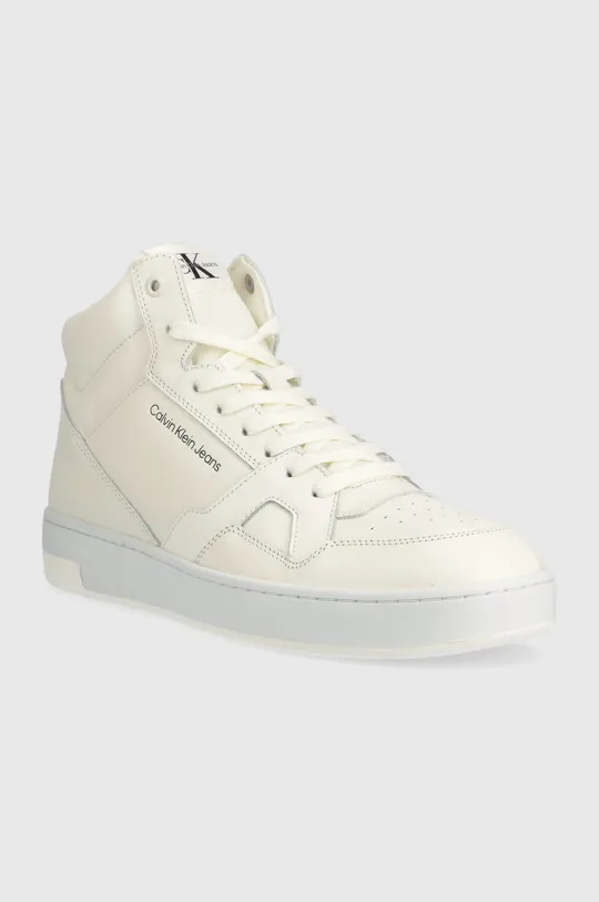 Δερμάτινα αθλητικά παπούτσια Calvin Klein Jeans λευκό