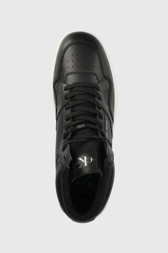 μαύρο Δερμάτινα αθλητικά παπούτσια Calvin Klein Jeans Basket Cups Laceup High