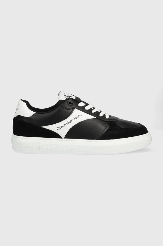 čierna Kožené tenisky Calvin Klein Jeans Casual Cupsole Laceup Low Pánsky