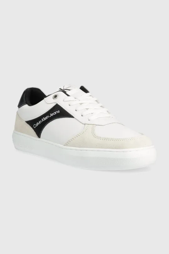 Δερμάτινα αθλητικά παπούτσια Calvin Klein Jeans Casual Cupsole Laceup Low λευκό