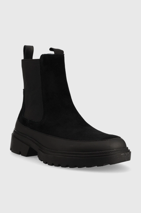 Semišové topánky chelsea Calvin Klein Jeans Chunky Chelsea Boot čierna