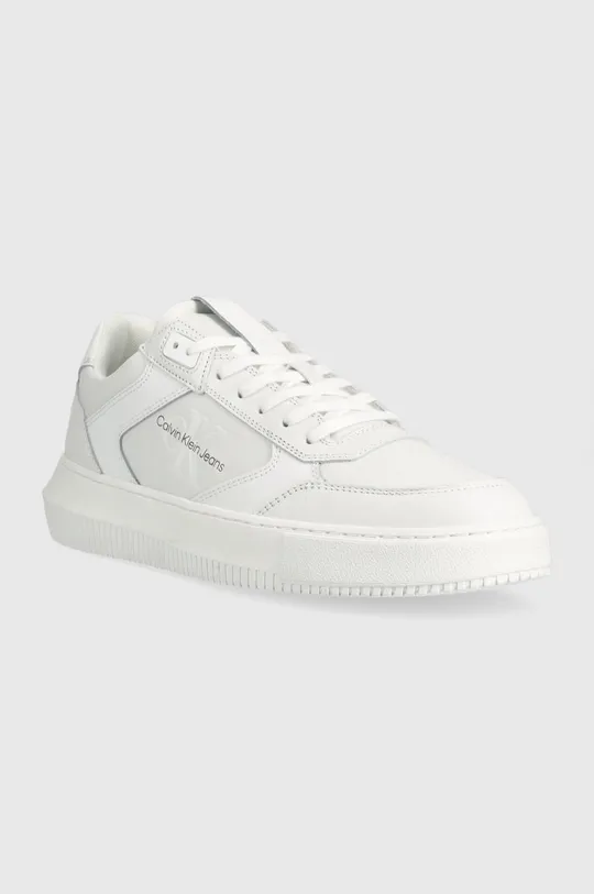 Δερμάτινα αθλητικά παπούτσια Calvin Klein Jeans Chunky Cupsole λευκό