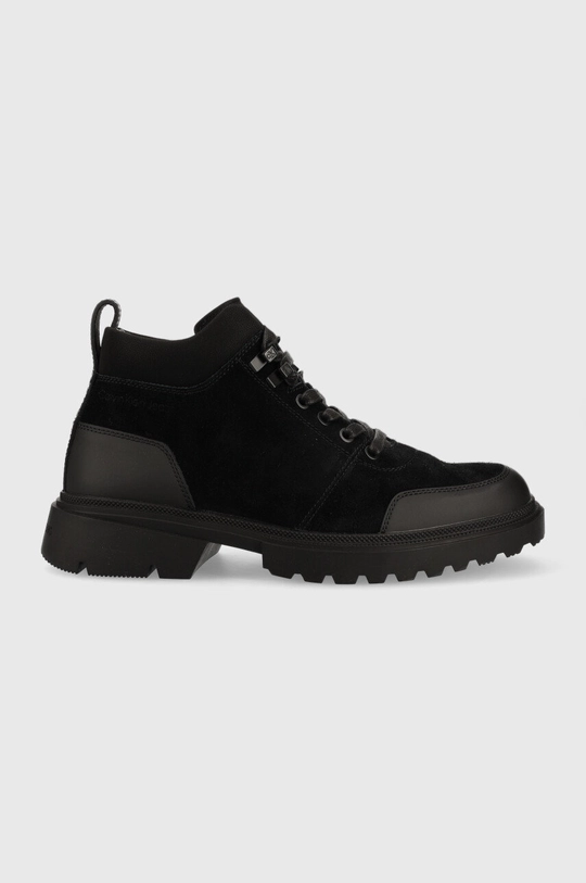 μαύρο Δερμάτινες μπότες πεζοπορίας Calvin Klein Jeans Chunky Low Hiking Boot Ανδρικά