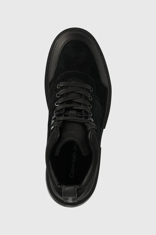 μαύρο Δερμάτινες μπότες πεζοπορίας Calvin Klein Jeans Chunky Low Hiking Boot