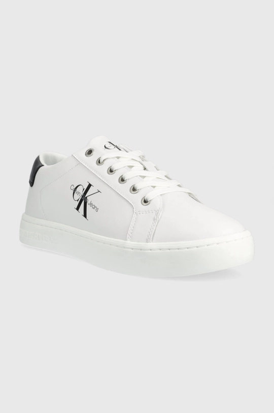 Calvin Klein Jeans sneakersy skórzane Classic Cupsole Laceup Low biały