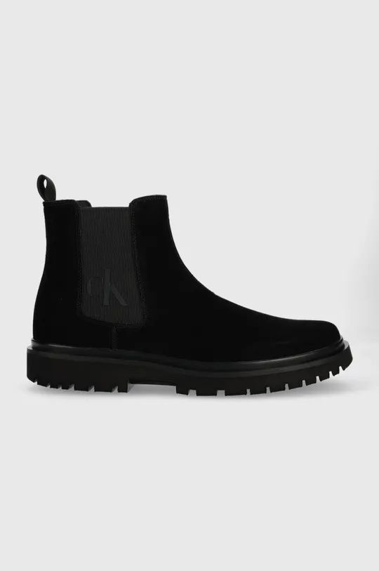 чорний Замшеві черевики Calvin Klein Jeans Lug Mid Chelsea Boot Чоловічий