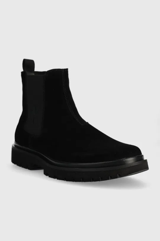 Σουέτ μπότες τσέλσι Calvin Klein Jeans Lug Mid Chelsea Boot μαύρο