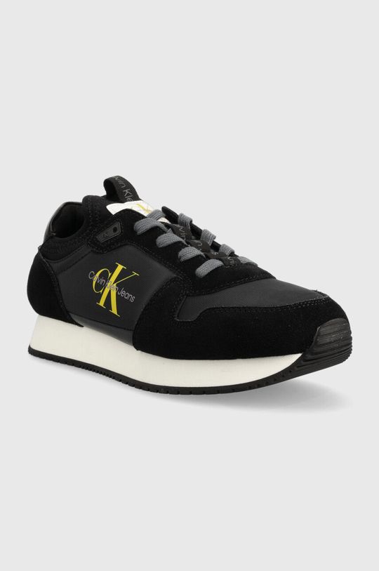 Sneakers boty Calvin Klein Jeans Runner Sock Laceup černá