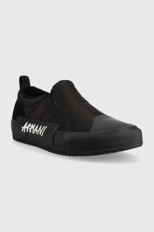 Πάνινα παπούτσια Armani Exchange μαύρο