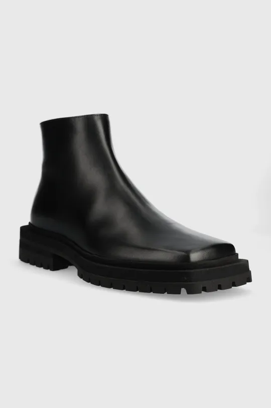 Δερμάτινα παπούτσια Trussardi Zephyr Ankle μαύρο