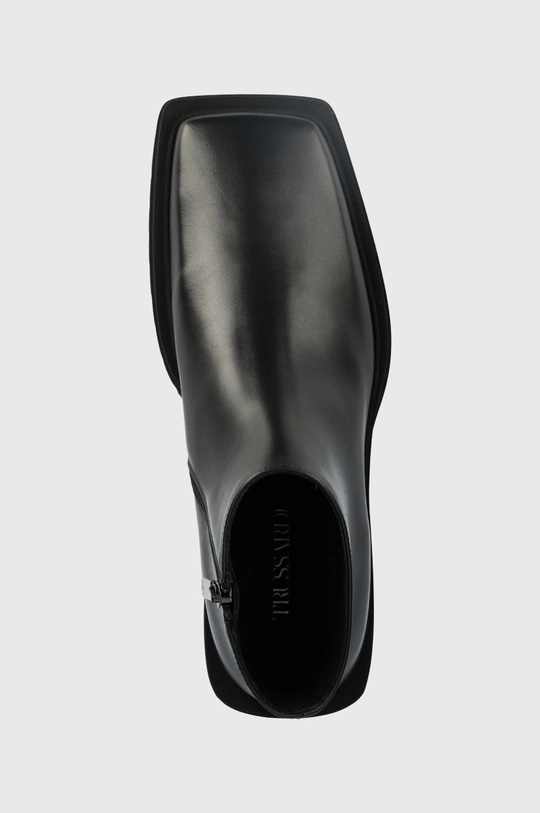 czarny Trussardi buty skórzane Zephyr Ankle