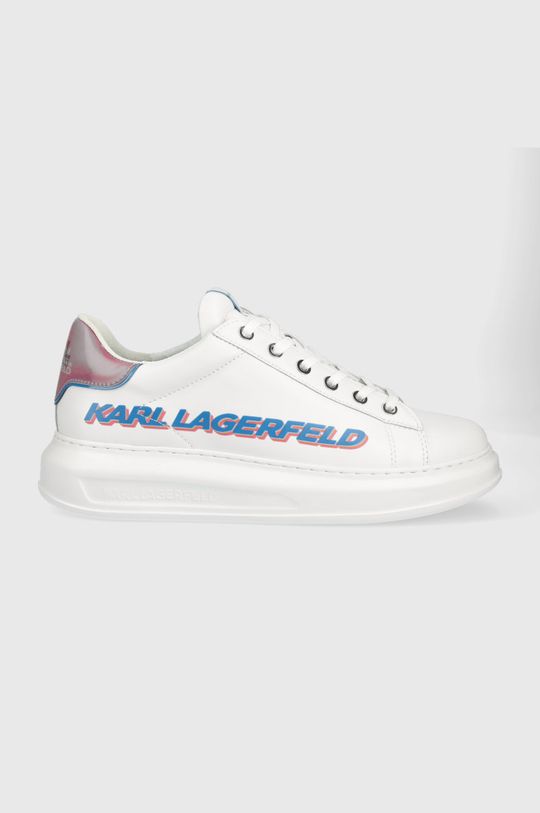 bílá Kožené sneakers boty Karl Lagerfeld Kapri Mens Pánský