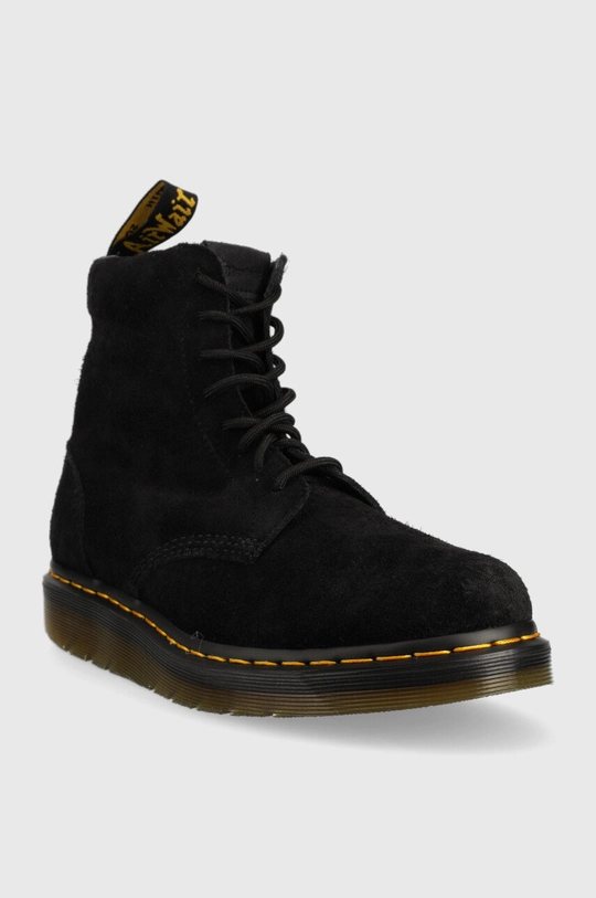 Čizme od brušene kože Dr. Martens Berman crna