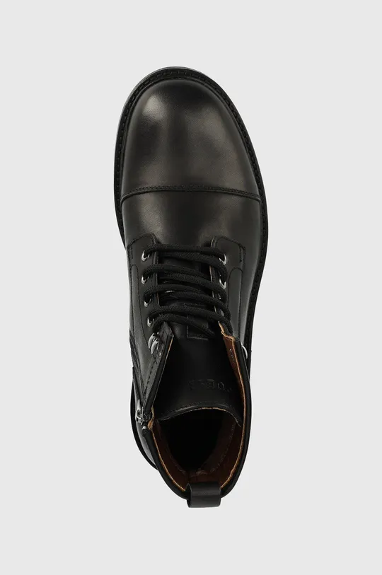 fekete Guess bőr cipő Arco Lace Up