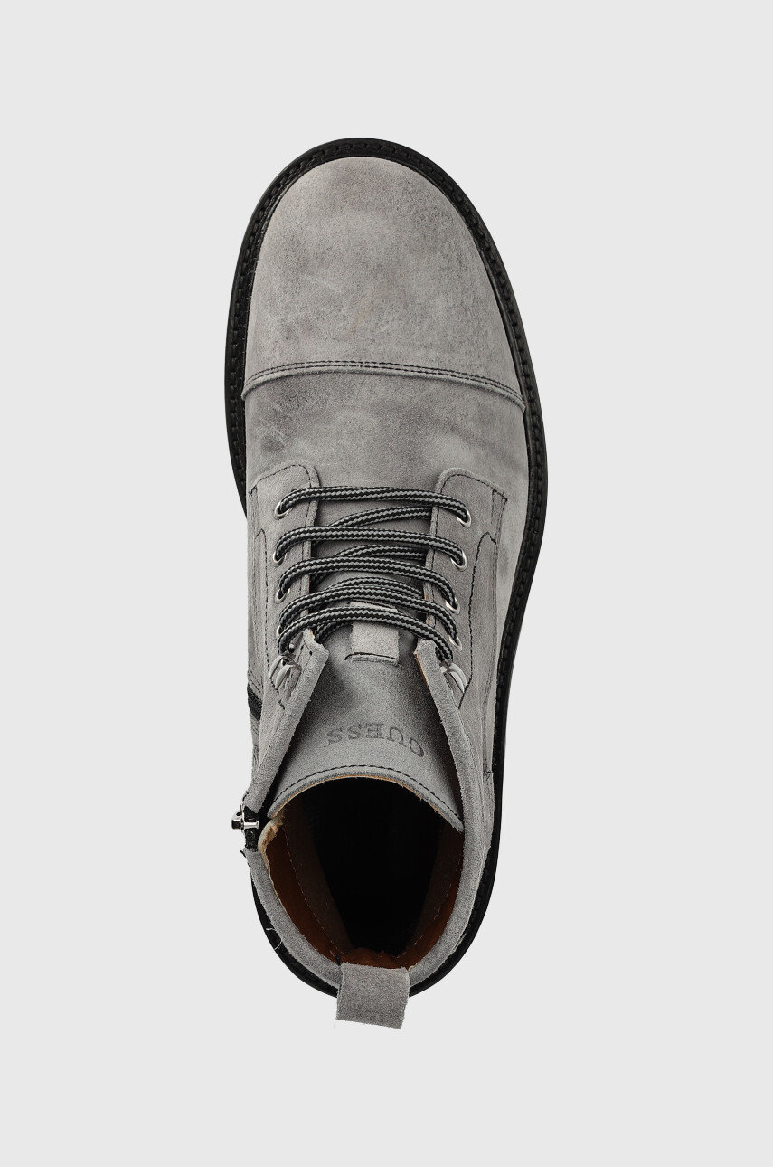 szürke Guess velúr bokacsizma Arco Lace Up