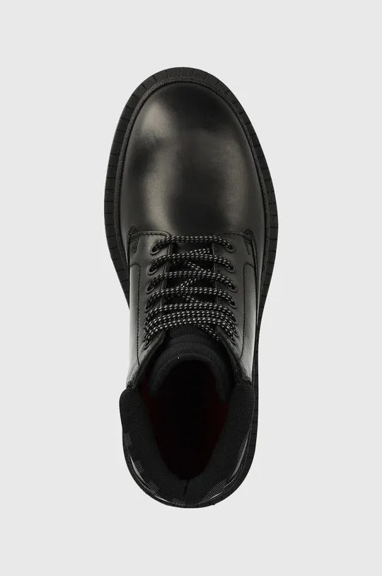 μαύρο Δερμάτινες μπότες πεζοπορίας HUGO Graham