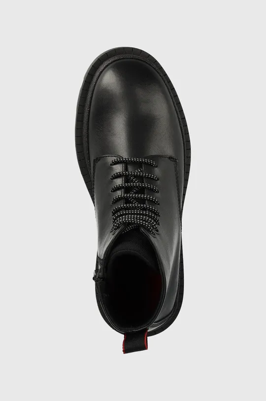 čierna Kožené členkové topánky HUGO Graham