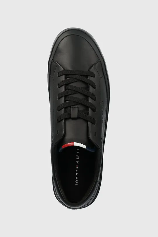 μαύρο Δερμάτινα αθλητικά παπούτσια Tommy Hilfiger