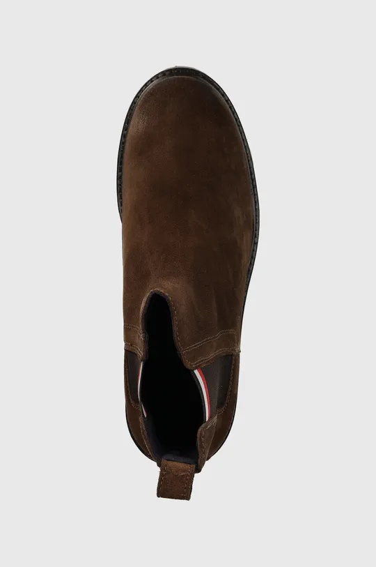 barna Tommy Hilfiger magasszárú cipő velúrból