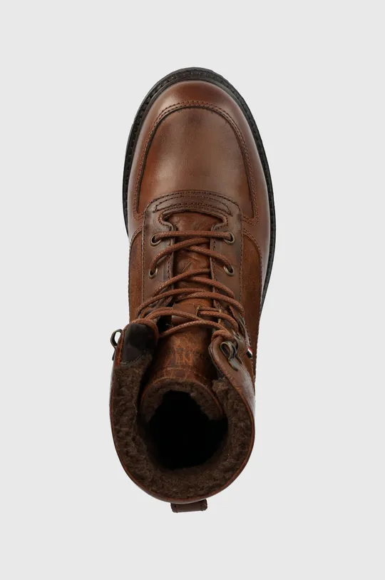 hnedá Kožené členkové topánky Tommy Hilfiger