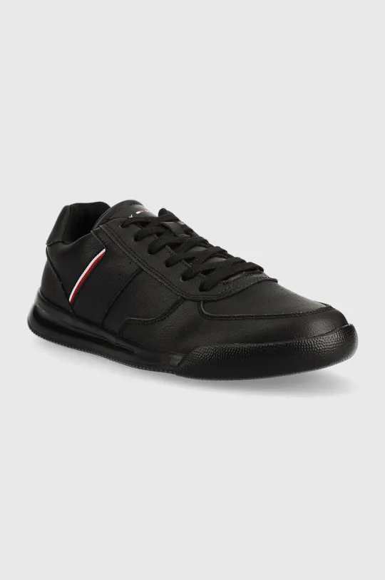 Tommy Hilfiger sneakersy skórzane Lightweight Leather Detail Cup czarny